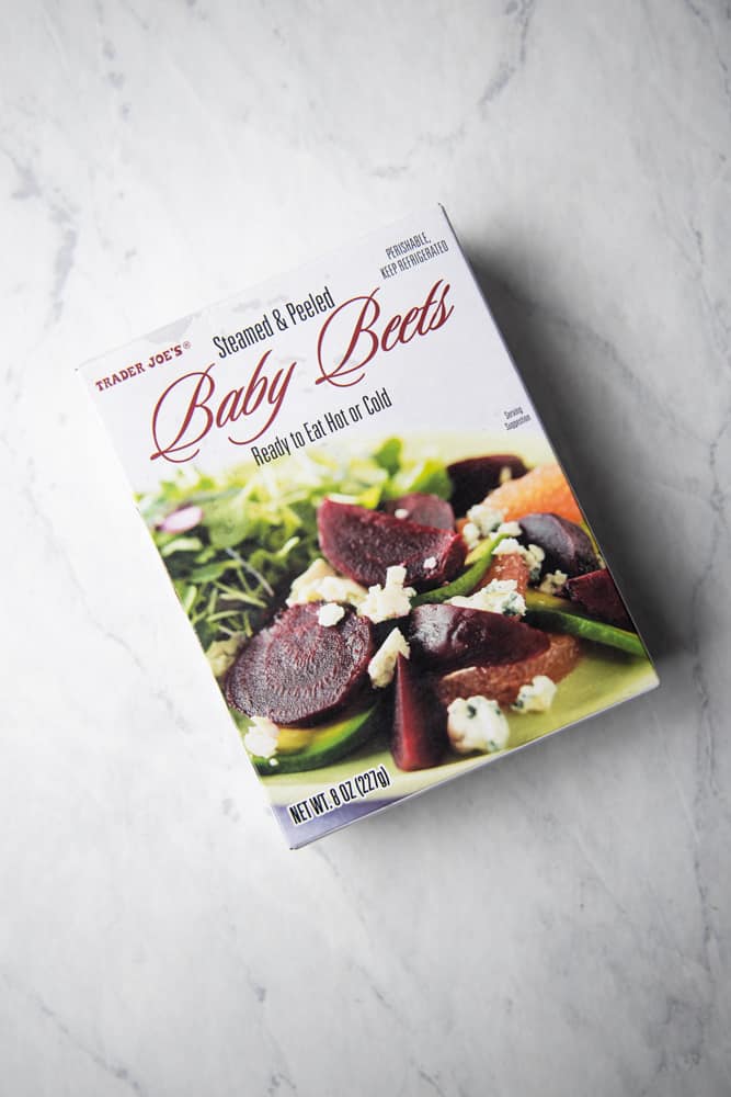 package of steamed and peeled baby beets