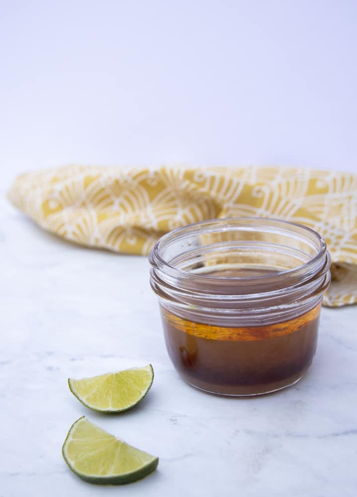 glass jar with sweet chili lime sauce